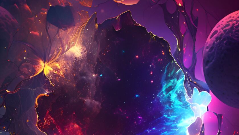Nebuloasă colorată în spațiu – ilustrație abstractă pentru inteligență artificială